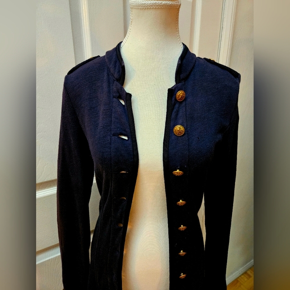 DENIM and SUPPLY RALPH LAUREN Navy BLUE Long Military Officer's Coat Small - Picture 10 of 16